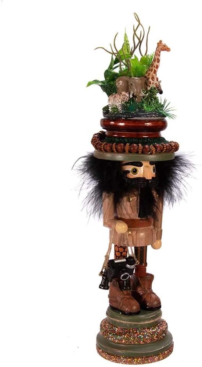 Houten Kerstnotenkraker Dierentuin Timmerhuis 38 cm Nieuw