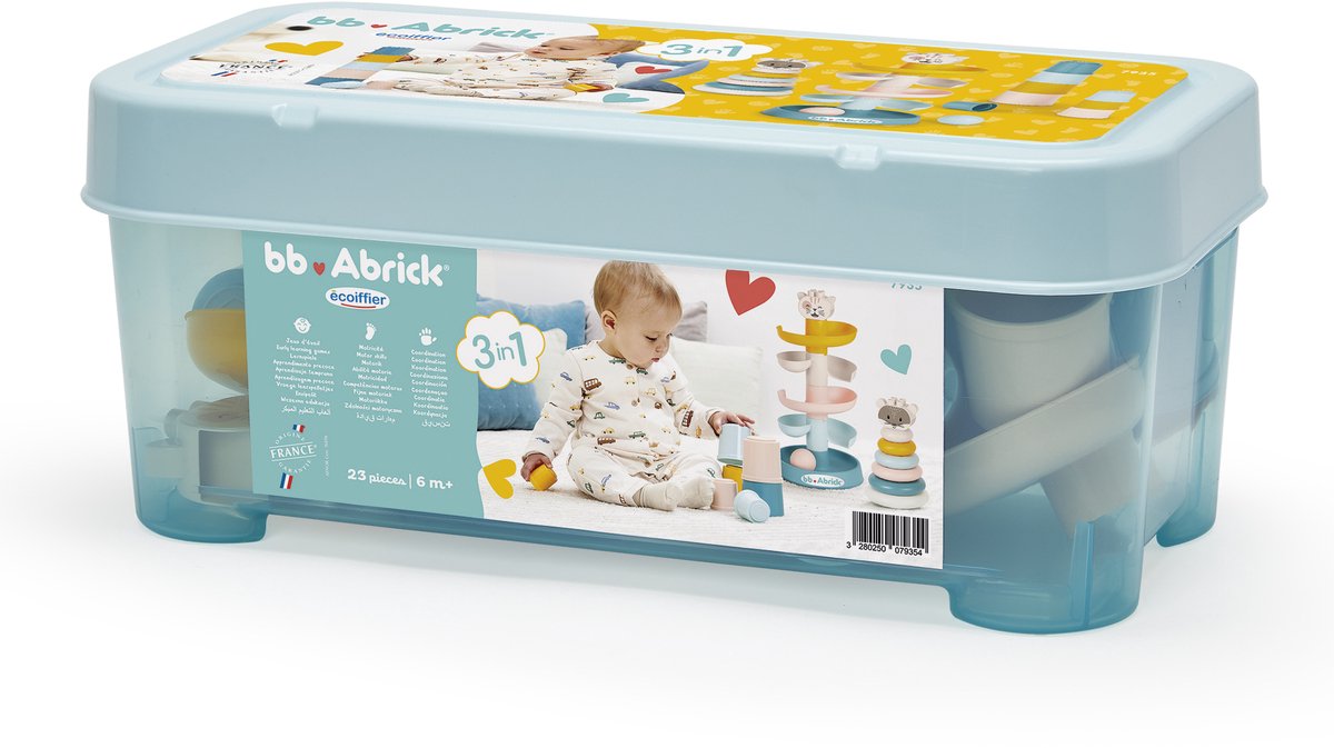 Ecoiffier bb Abrick 3in1 Babyspeelgoed in Opberbox - 23dlg.