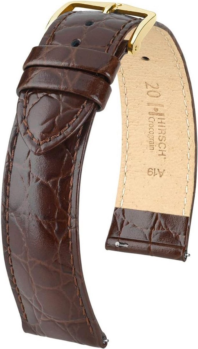 Elegante Horlogeband van Glanzend Kalfsleer met Krokodillenprint voor Dames en Heren