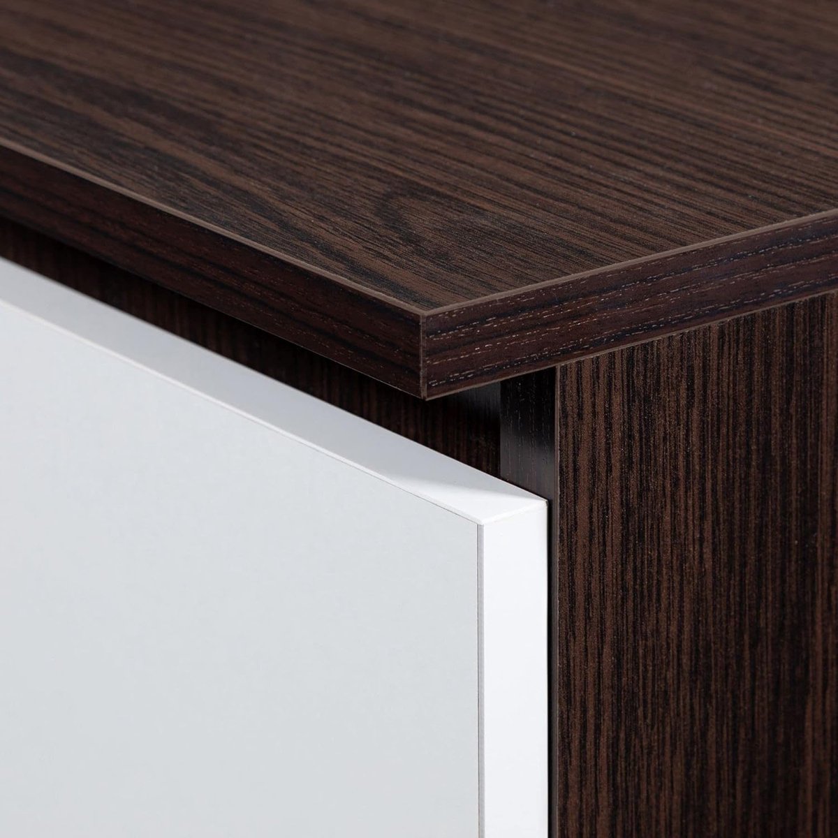 Kledingkast 90 cm met 2 Laden en Kledingroede – Casa Velluto UrbanWardrobe – Tweedeurs Garderobekast met Legplanken – Moderne Slaapkamerkast – 180 x 90 x 51 cm – Wengé / Wit