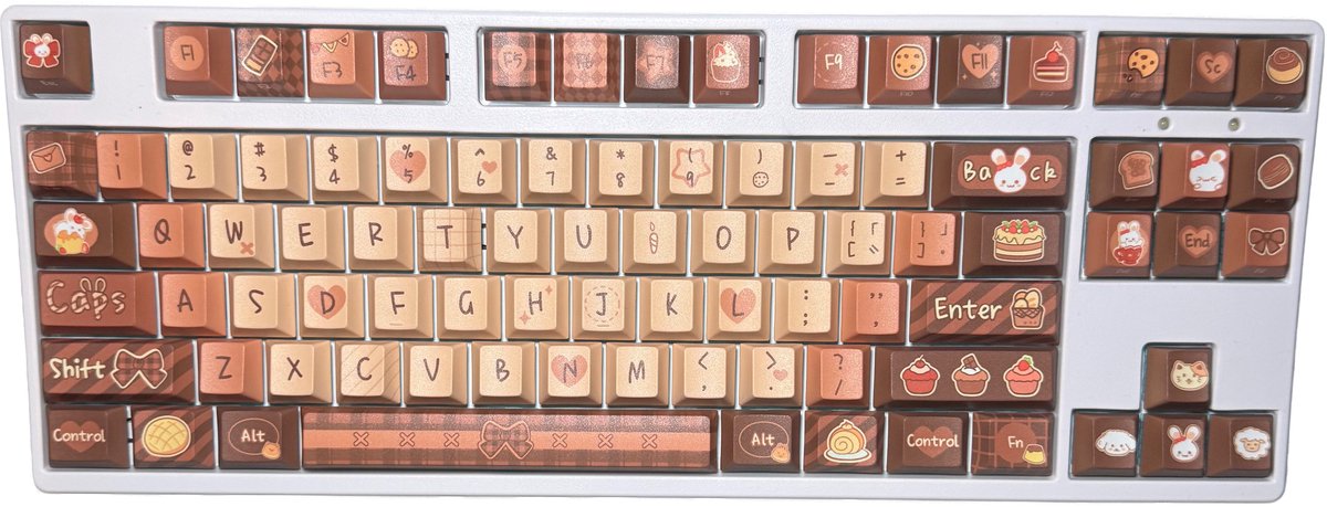 Sweet Cafe Keycaps - Keycaps voor Gaming Toetsenbord - SA Profiel - PBT - Doubleshot - 161 Keys