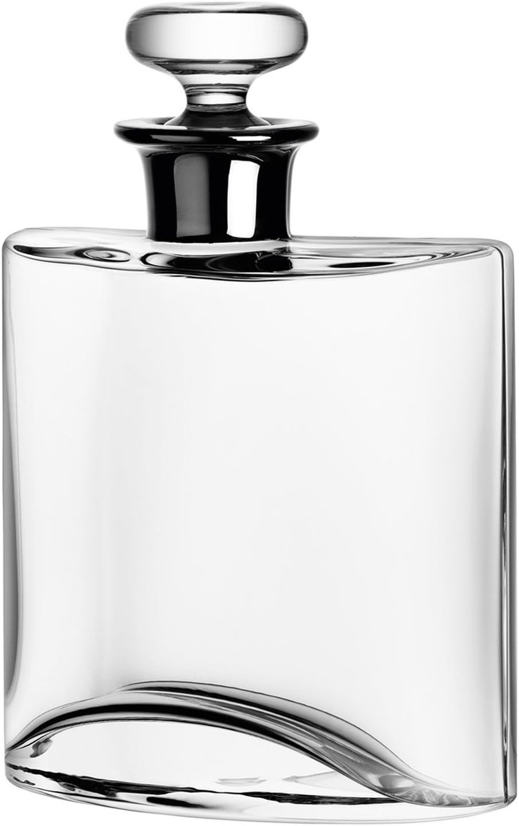 Luxe Glazen Karaf 0.8L met Platina Rand - Mondgeblazen Drankfles