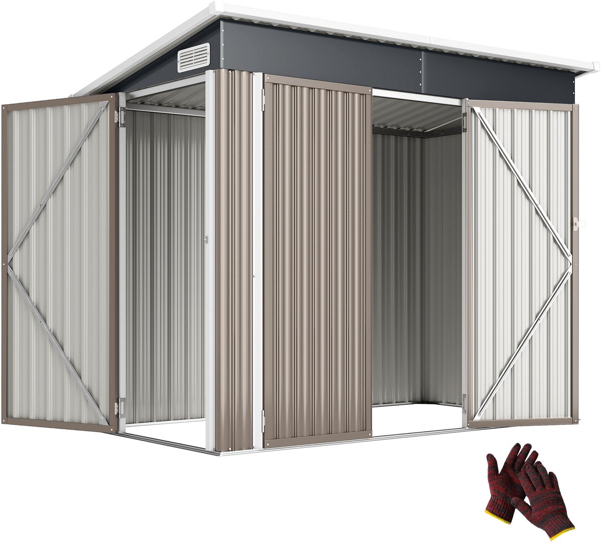 Outsunny Tuinberging - Gegalvaniseerd staal - 234 x 132 x 185 cm - Lichtgrijs