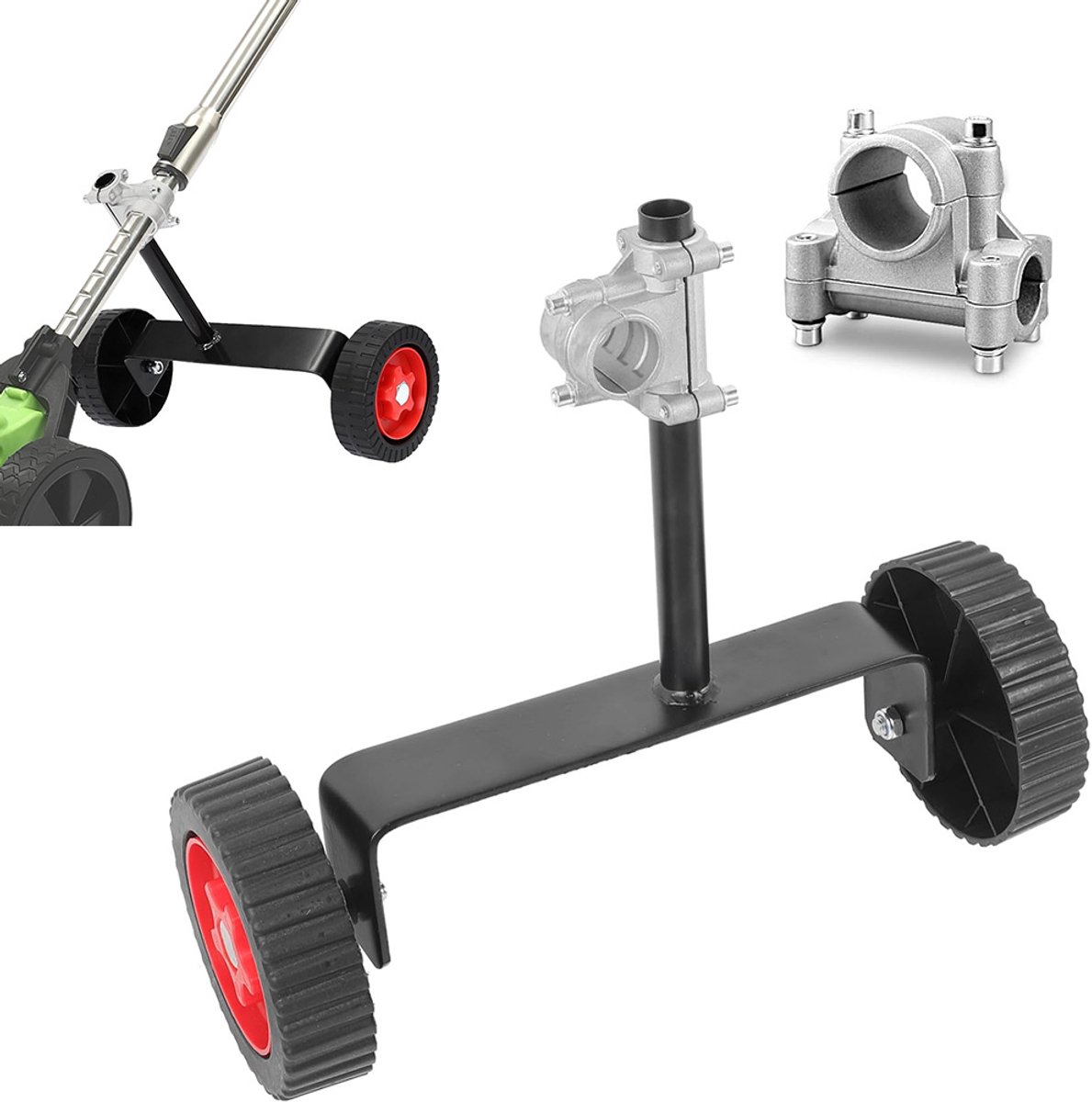 Verstelbare Steunwielen - 23 mm-28 mm Hulpwiel voor Grasmaaier - Edger Gazongereedschapbevestiging - voor Onkruidtrimmer, Grasmaaier, Grastrimmer, Bosmaaier