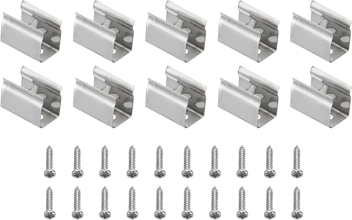 40x Montageclips RVS voor LED Strip 4.8mm tot 6mm met Schroeven