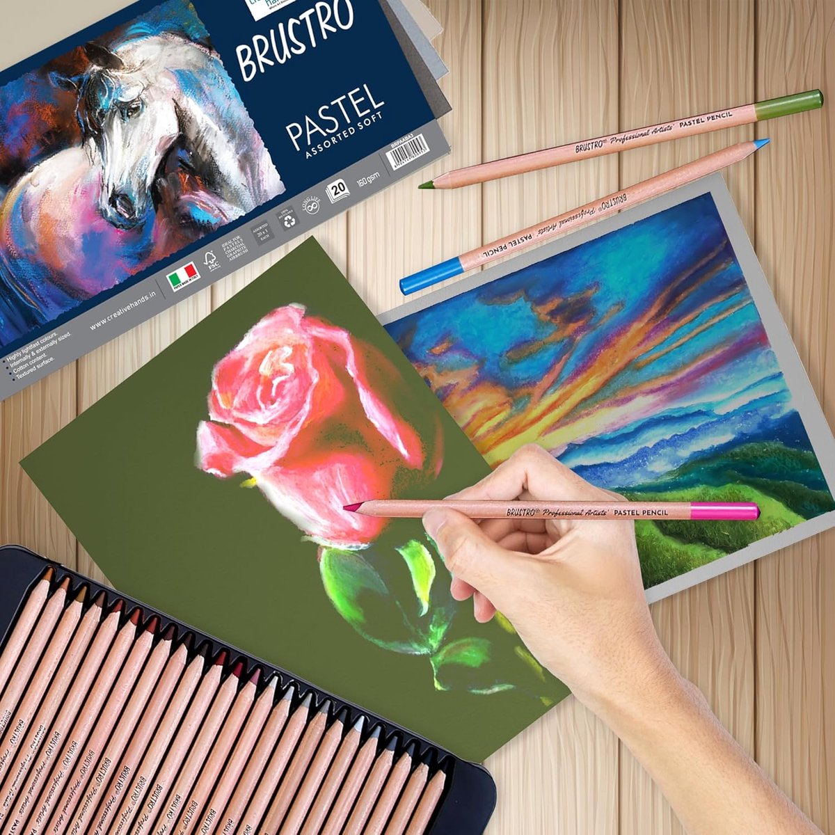 Pastelpapier A5 160 GSM - Assortiment Heldere en Zachte Tinten (40 Vellen) — cadeau in Hobby - foto 2