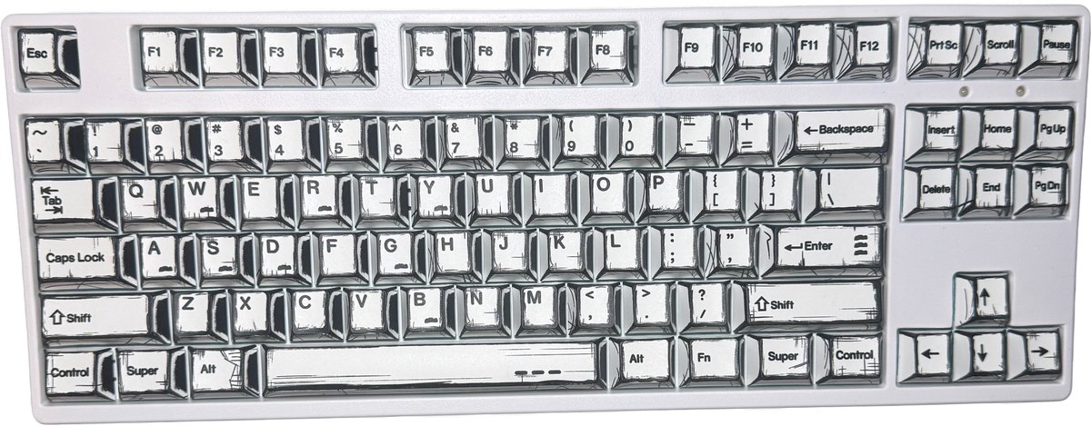 Graphite Keycaps - Witte Keycaps voor Gaming Toetsenbord - Cherry - PBT - Dye-Sub - 136 Keys