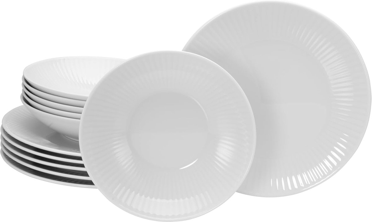 Hoogwaardige Witte Porseleinen Servies Set - Vaatwasserbestendig