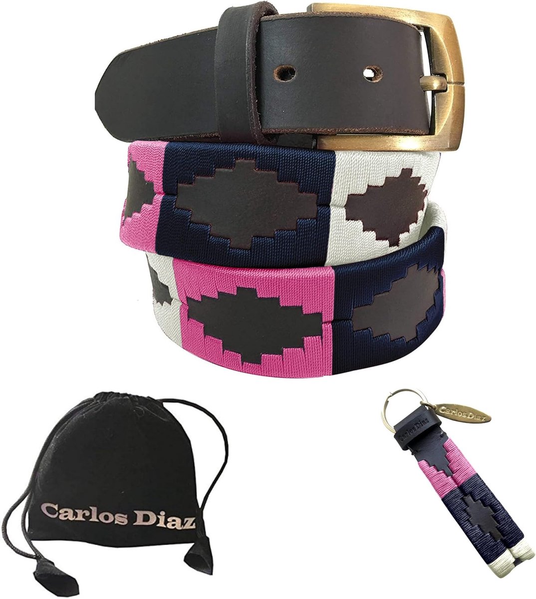 Unisex Leren Riem Bruin met Geborduurde Details | Geschikt voor Heren en Dames