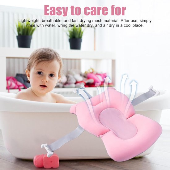 Zacht & Veilig Baby Zitje voor in Bad - Anti-Slip Badkussen met 3-Punts Gordel — afbeelding 3