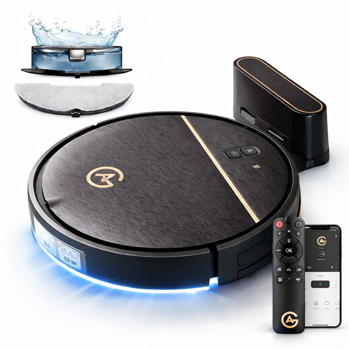 AG Robotstofzuiger met Dweilfunctie 4500 Pa Zuigkracht - AG brands - €104,99