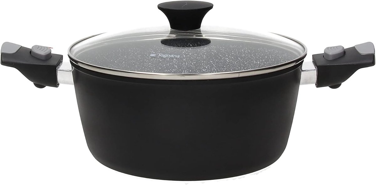 Ruimtebesparende Steelpan met Deksel 20cm en Afneembare Handgrepen