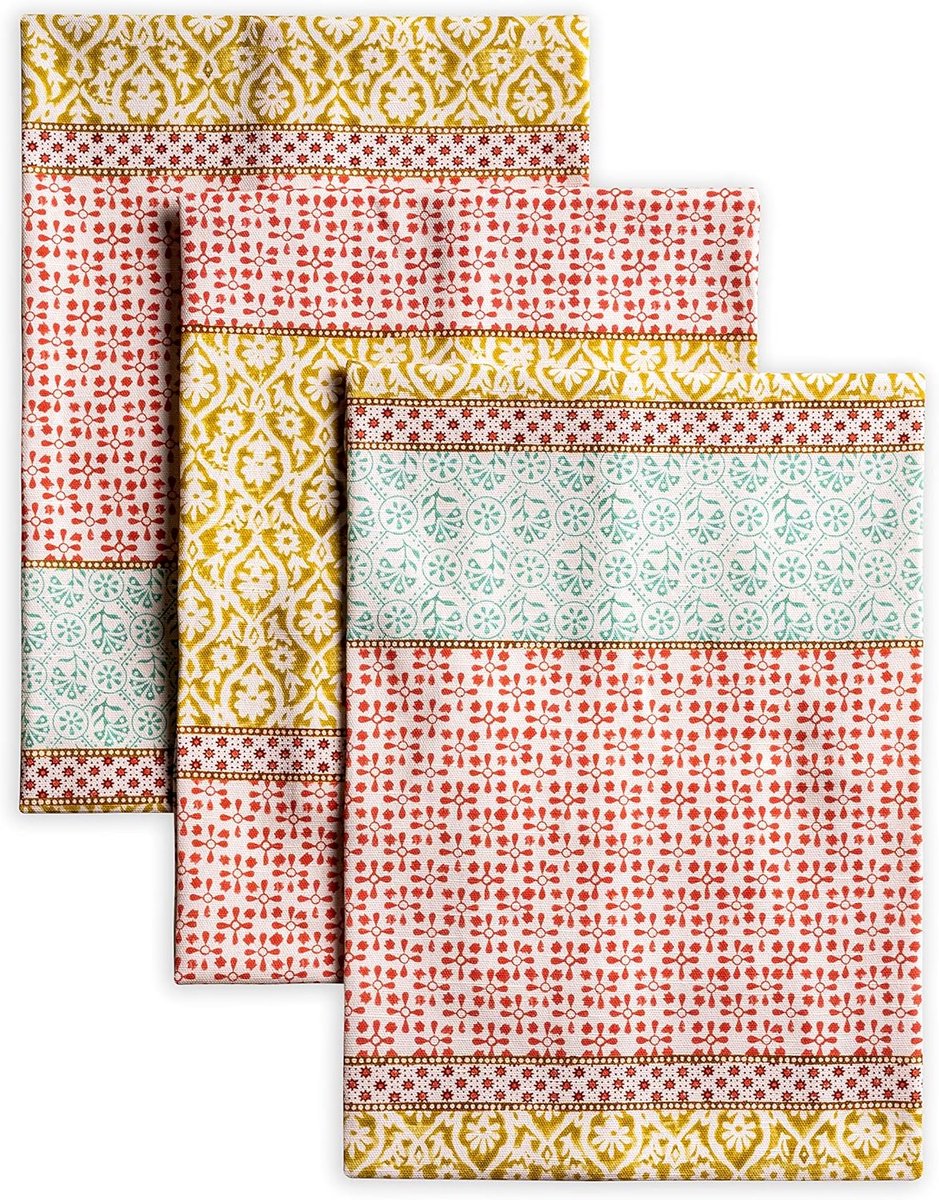 Set van 3 Theedoeken Katoen Provence Stijl - Keukenlinnen 50x70 cm