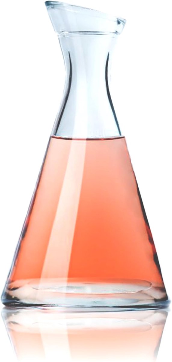 Set van 6 Kleine Glazen Karaffen met Bovenglas, 0,25 Liter, Schuine Hals