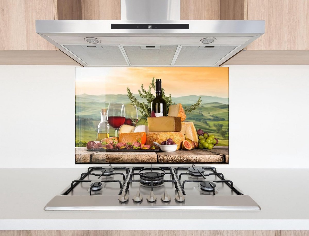 Glazen Achterwand - Keuken Decoratie - Bescherming Kookplaat - Gehard Glas - 40x40cm
