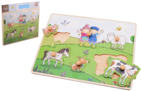 Fien & Teun Houten Knopjespuzzel - 6dlg. van Fien & Teun — afbeelding 2