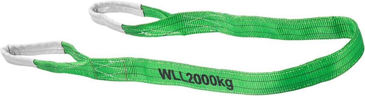 Hefband Set - Draagriemen - Lading Zekeren - Voldoet aan EN 1492-1/2 - 2x 4m 60mm - Groen