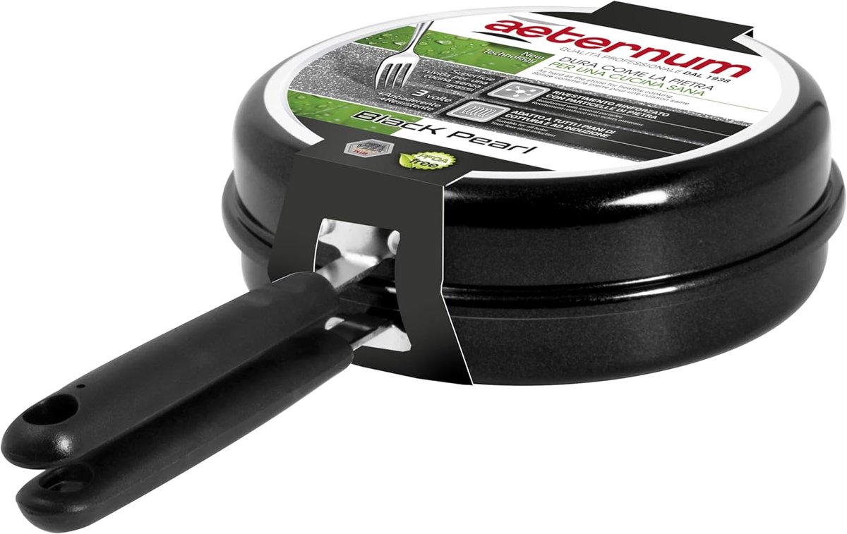 Omeletpan Zwart met Antiaanbaklaag, 24 cm - Geschikt voor Inductie