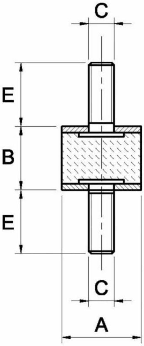 Stootblokken Rubber Universeel Blok M8 Trillingsdempend 4 Stuks