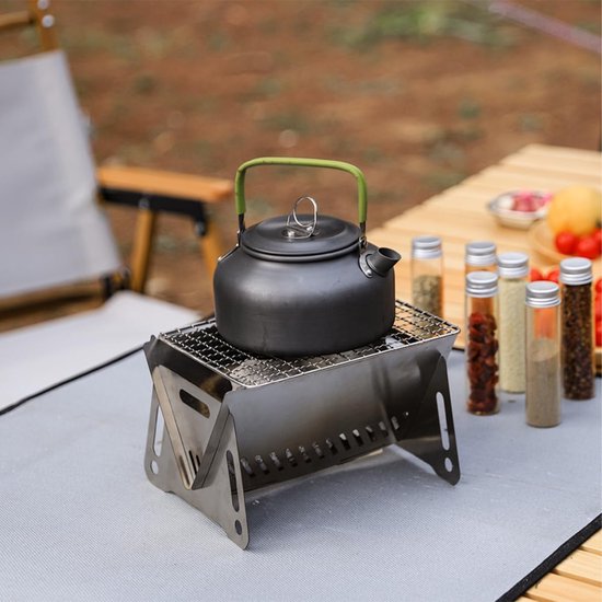 Draagbare roestvrijstalen mini-campinggrill voor buitenactiviteiten - Ideaal voor picknicks en kamperen van Merkloos — afbeelding 5