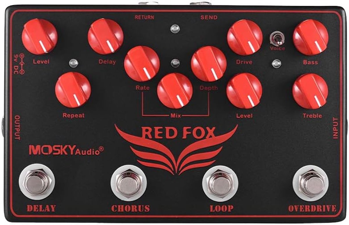 Multieffect Pedal met Overdrive, Chorus en Analoge Delay