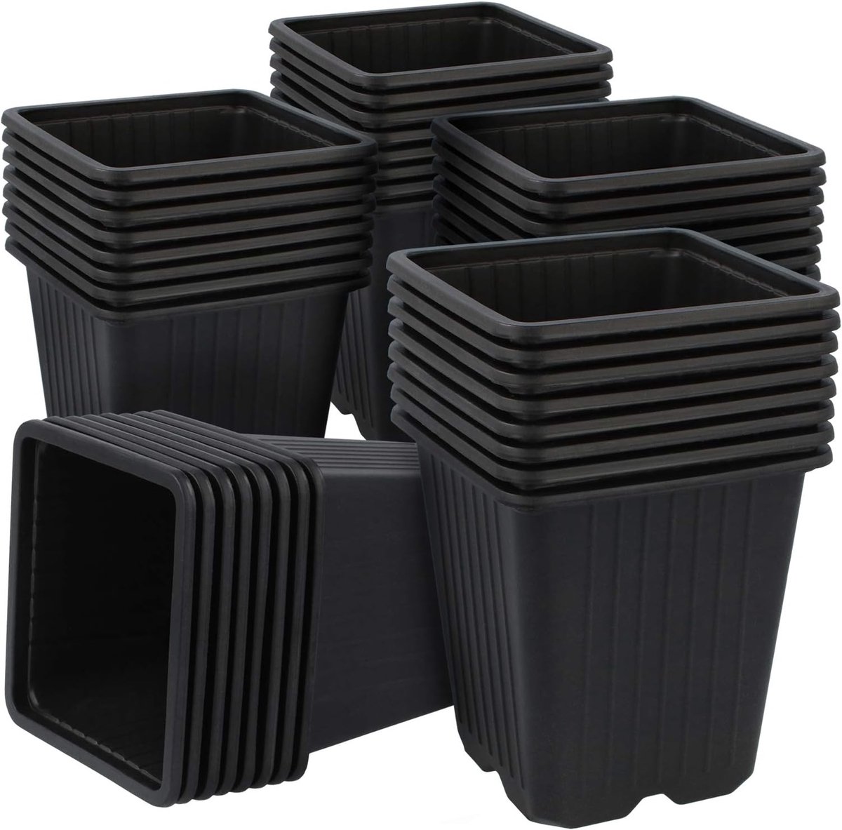 Famanu – Plantpotten om te groeien - set van 40 stuks - kweekpotten 9,5 x 10 cm - duurzaam kunststof - geschikt voor zaailingen - kruiden en bloemen - herbruikbaar en praktisch voor binnen- en buitenteelt