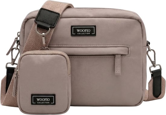 Woofio® - Beloningstasje voor honden met ritssluiting - Beloningszakje - Honden uitlaat tas - Dog Mom Bag - Dog Walking Bag - Poepzakjeshouder - Poepzakjes dispenser - Mokka - Classy