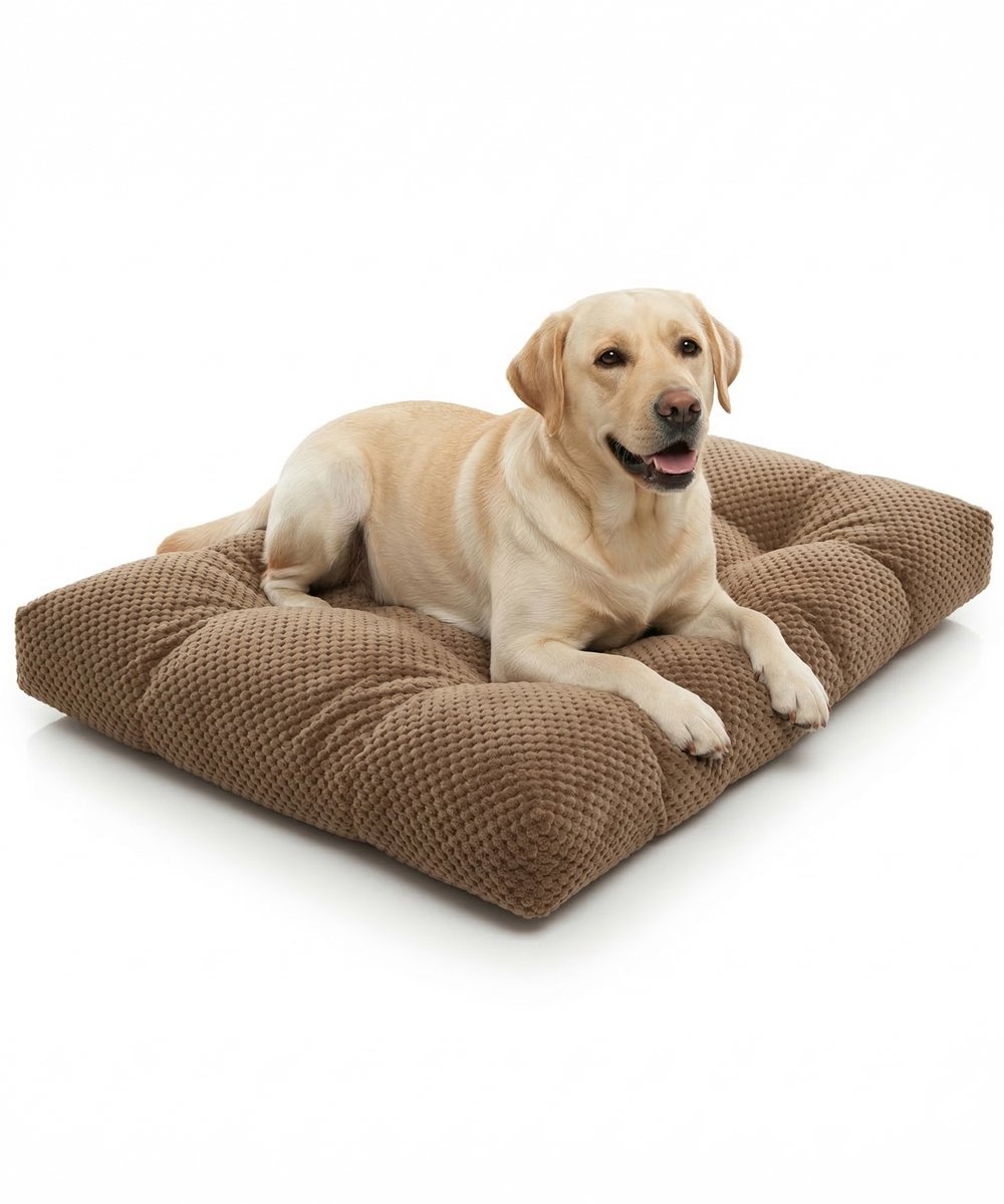 Hondenkussen 100 x 70 cm - XXL Benchkussen - Bruin Hondenbed - Groot Dierenkussen - Luxe Hondenmat
