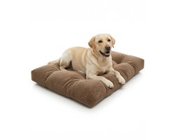 Hondenkussen 100 x 70 cm - XXL Benchkussen - Bruin Hondenbed - Groot Dierenkussen - Luxe Hondenmat