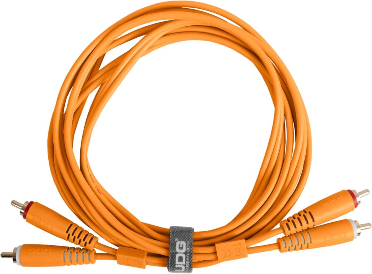 Audio Kabelset - RCA Kabels - Muziek Apparatuur - Dubbele Ferriet Spoelen - 15 Meter - Oranje