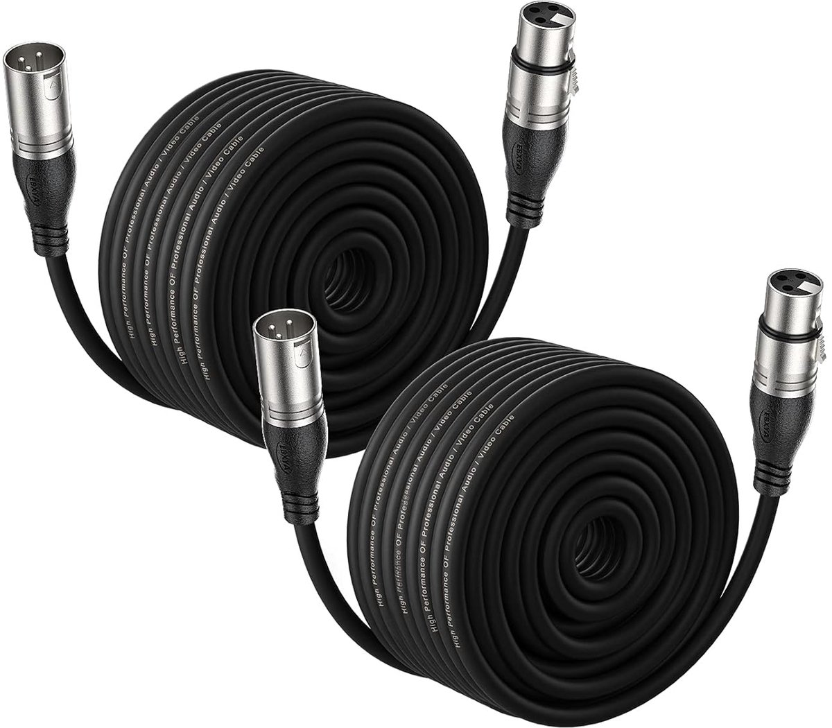 Microfoon Kabel - Audio Kabel - Studio Geluid - Dubbel Afgeschermd - 30 Meter - Zwart