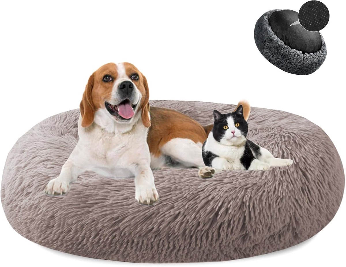Luxe Donut Hondenbed en Kattenmand - Superzacht Pluche, Wasbaar en Antislip