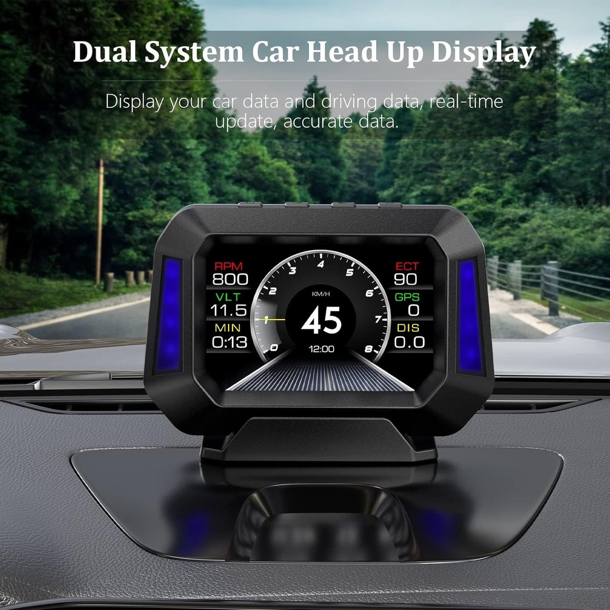 Universele Auto Head-Up Display (HUD) met Snelheidsmeter en Hellingsmeter thumbnail 2