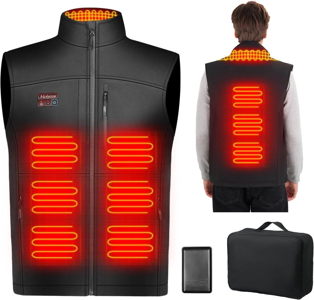 Heren Verwarmd Vest met Oplaadbare Batterij en 3 Warmtestanden