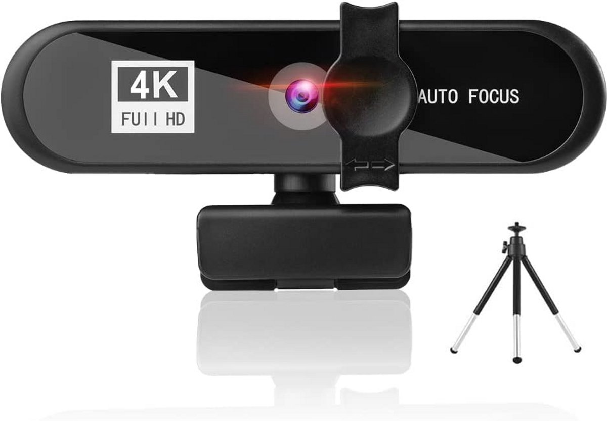 4K USB Webcam met Auto-Focus en Ingebouwde Microfoon voor PC en Laptop