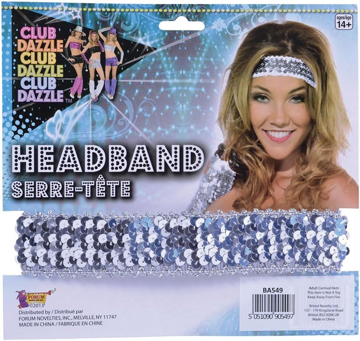 Glitter Haarband Zilveren Paletten Feestdagen Accessoire