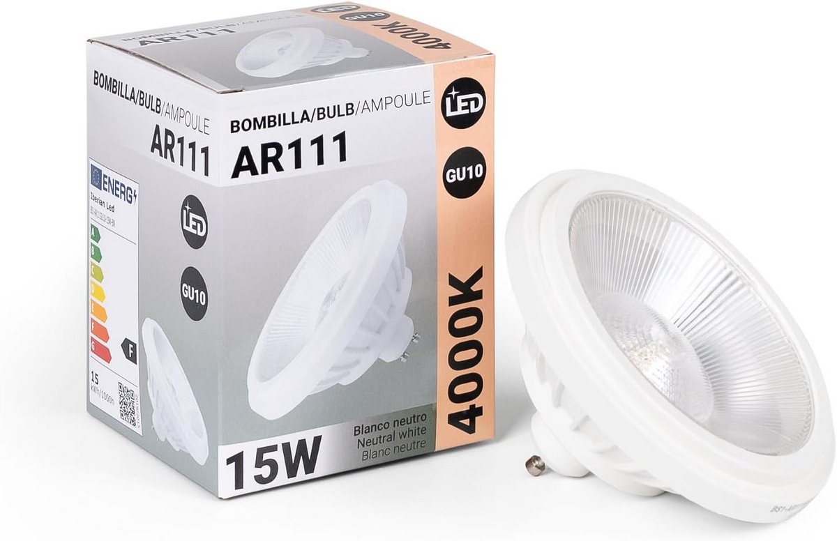 LED AR111 GU10 Lamp 15W 1200 Lumen Neutraal Wit Vervanger 100W Halogeen