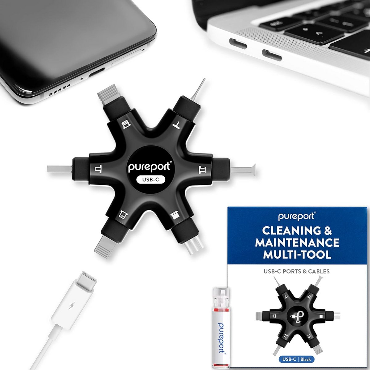 Multifunctionele USB-C Reinigingsset voor Telefoons en Tablets