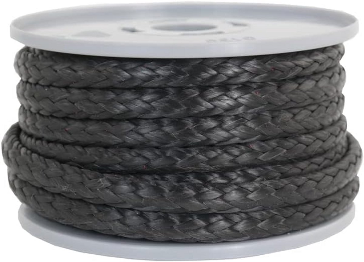 Gevlochten Zwart Touw 8mm Polyester voor Zware Belasting - 10 Meter