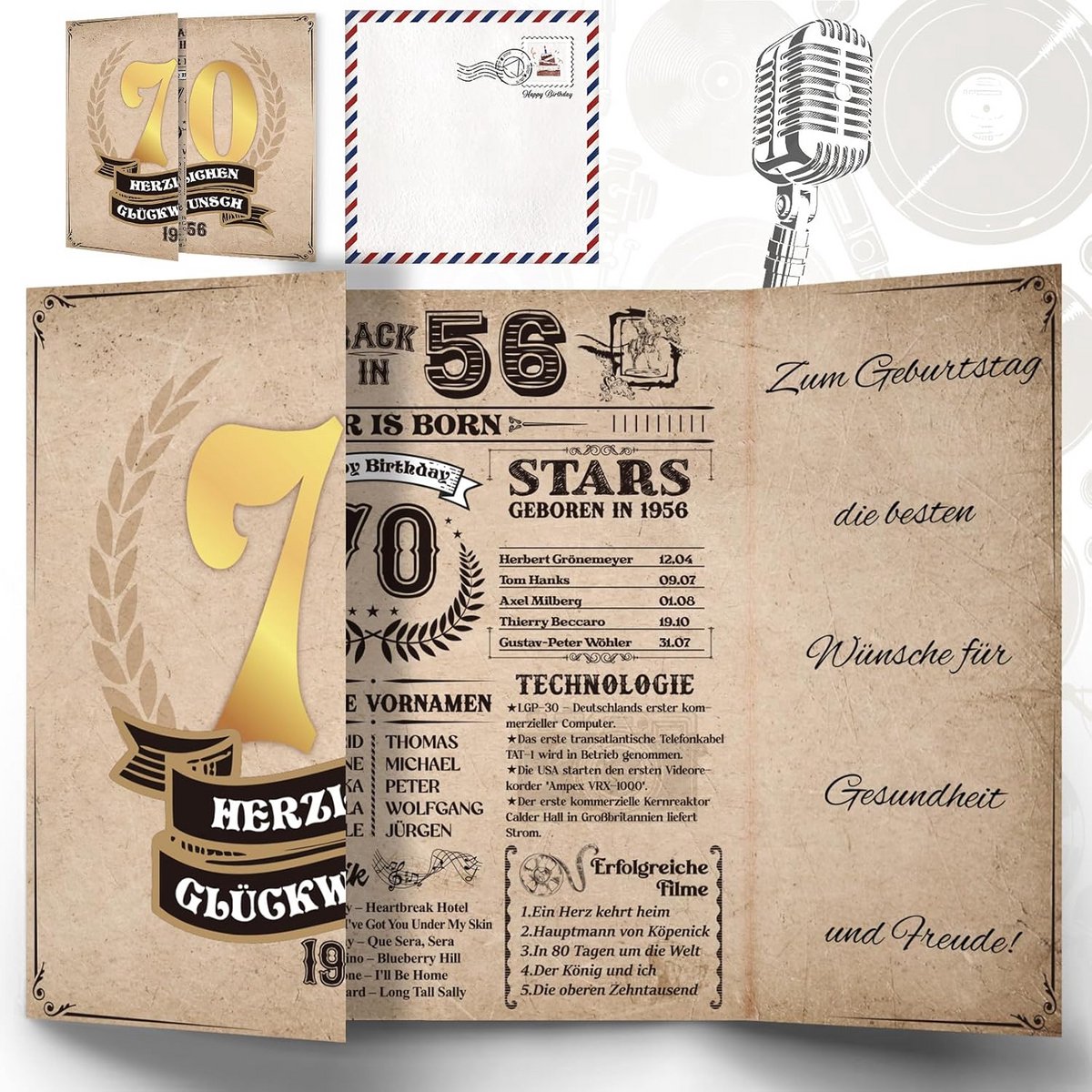Verjaardagskaart 70 Jaar Terugblik 1956 Perfect Cadeau