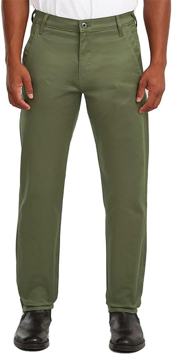 Heren Chino Broek Regular Tapered Fit Katoen