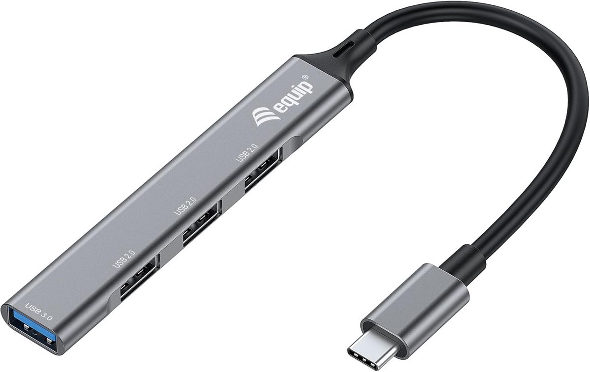 USB-C Hub met 4 Poorten: 1x USB 3.0 en 3x USB 2.0