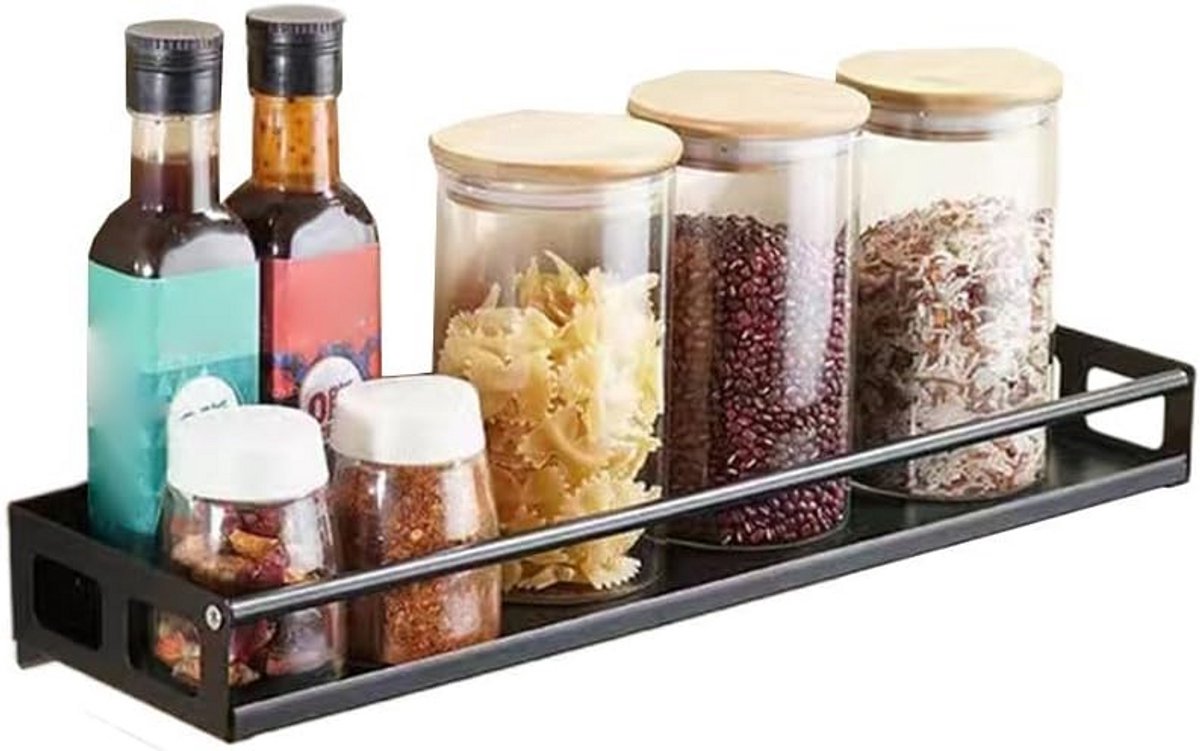 Wandgemonteerd Kruidenrek voor Keuken en Badkamer - RVS Opbergplank in Diverse Maten