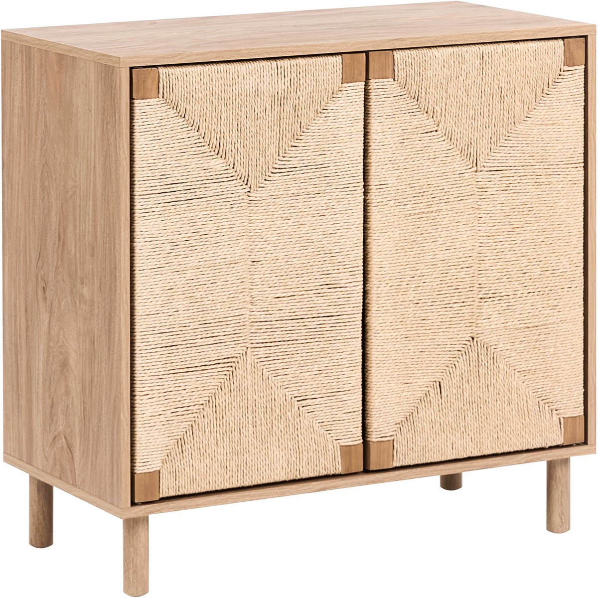 BONDI - Dressoir - Lichtbruin - 80 cm - Spaanplaat/Papiertouw