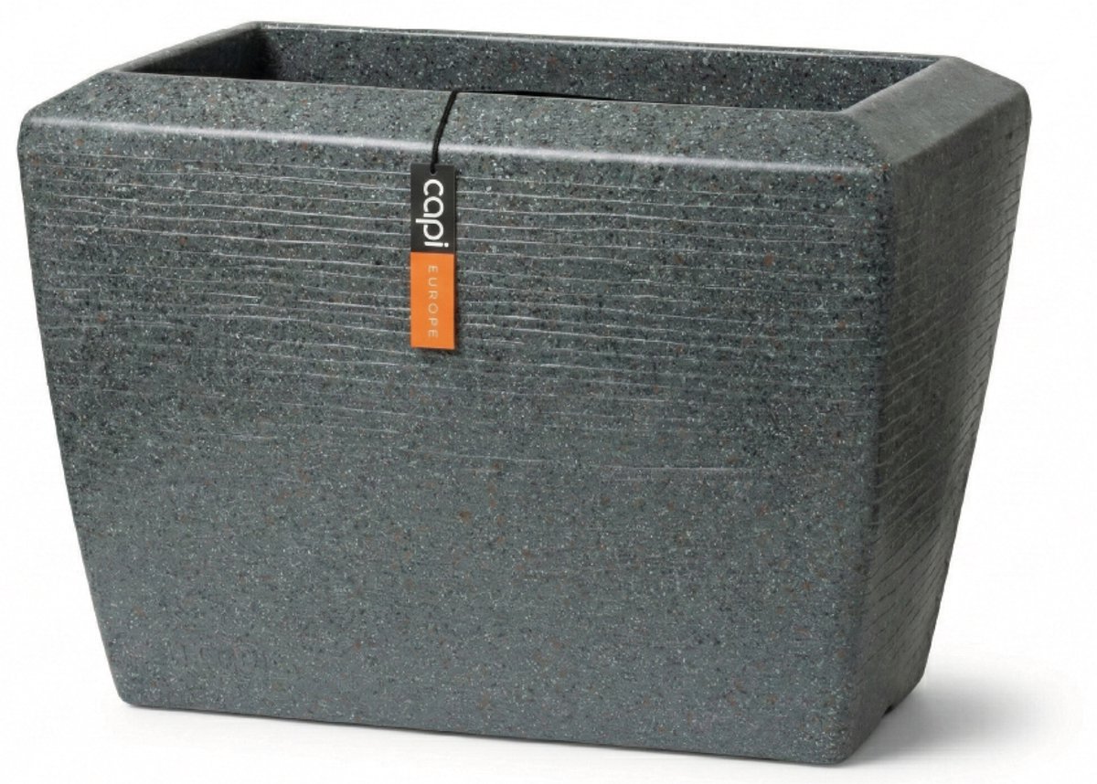 Capi Europe Jardinière rectangulaire basse Arc Granite - 60x35x40 - Anthracite