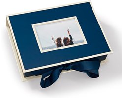 Semikolon 352510 Small Photo Box with Sliding Window – 20.5 x 15.2 x 4.8 cm – for 13 x 18 cm Photos – Navy Blue