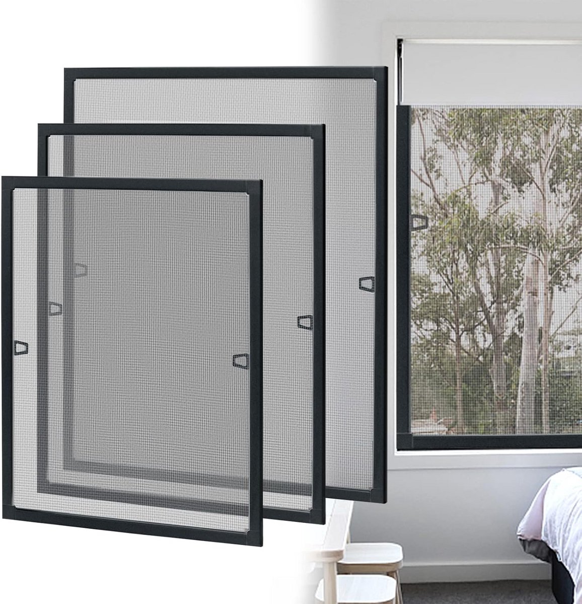 Insectenwerend Raamhor Maat 80x100 cm - Verstelbaar Inclusief Bevestigingsmateriaal