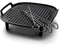 Philips Grill Set Airfryer Accessoire - HD9959/00 - Geschikt voor Philips - Grillplaat met 6 spiesen