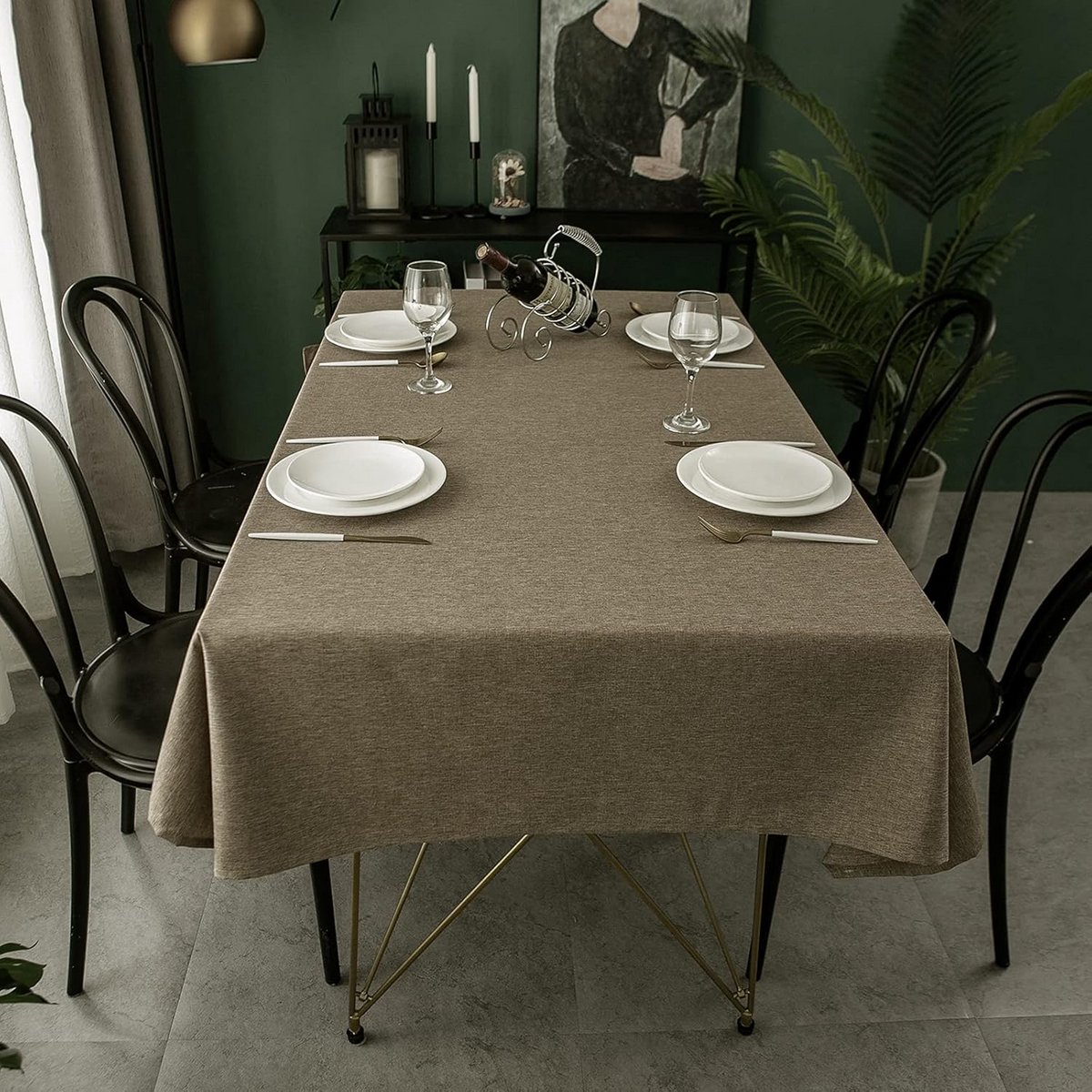 Rechthoekig Tafelkleed Moka 140x200 cm - Vuilafstotend en Waterdicht Polyester