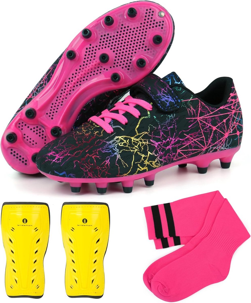 Kindervoetbalschoenen Set Jongens en Meisjes - Met Scheenbeschermers en Sokken